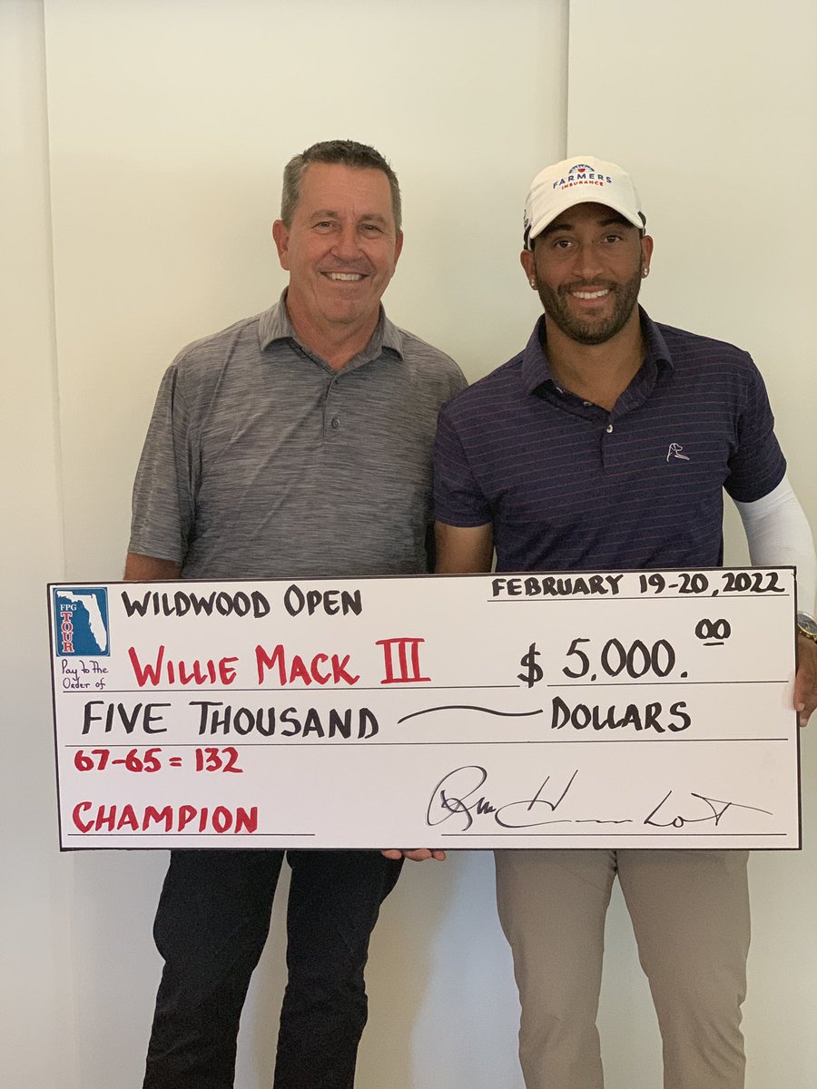 Congratulations to Willie Mack III on winning this past weekend’s Wildwood Open. Willie had rounds of 67-65 (-12) winning by two over Pete Kellermann. Willie takes home $5k for the victory along with a comp entry into this years 17th annual Ocala Open