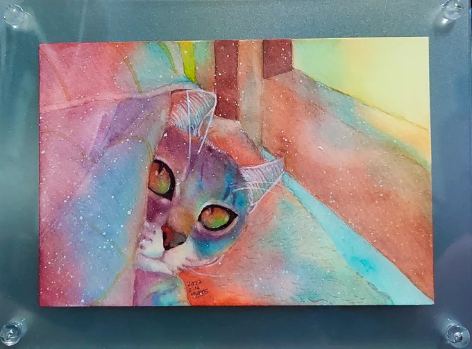 今日は猫の日みたいですね。過去絵ですが、うちの子です😸
#猫🐈️ #猫の日🐈️ #スーパー猫の日 #水彩 #水彩画 