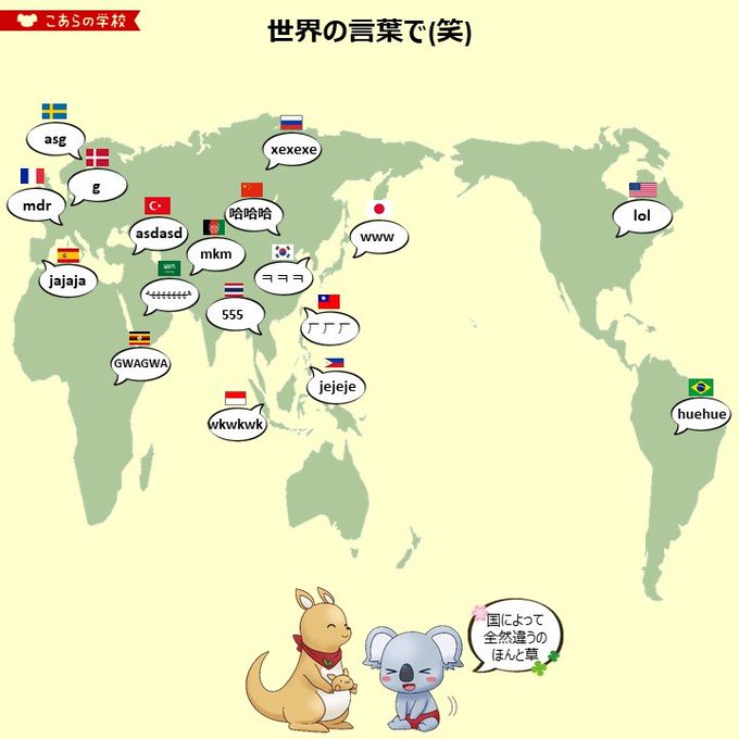 世界の言葉で(笑) 