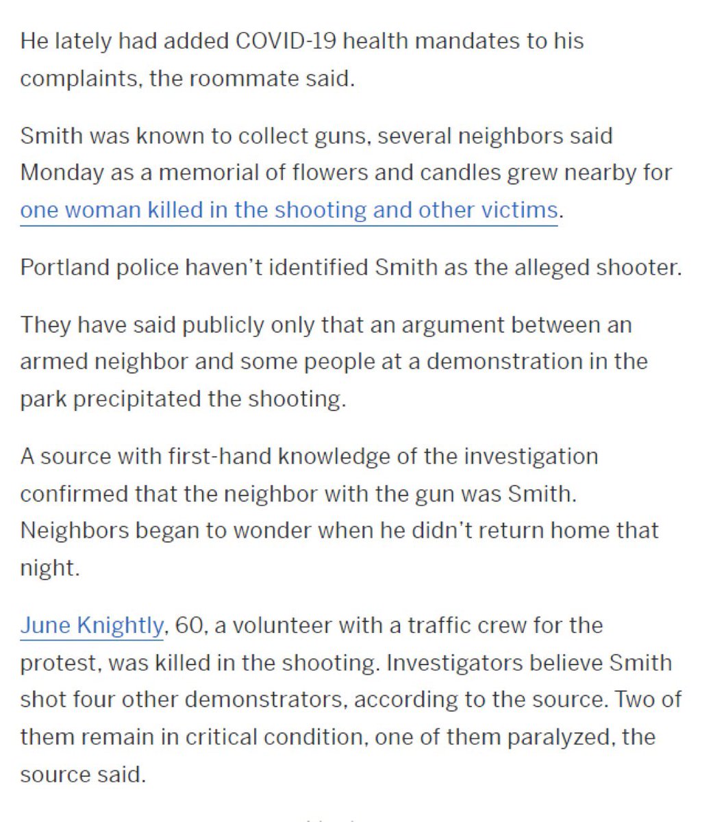 itsnotfunny's tweet photo. Portland shooter confirmed as Benjamin Jeffrey Smith. Oregon live has the article but it’s under a paywall so I will post the screenshots here. #justicefortrex #jfpk #justiceforamirlocke #pdx 
/1 https://t.co/kdOWVL7mp5
