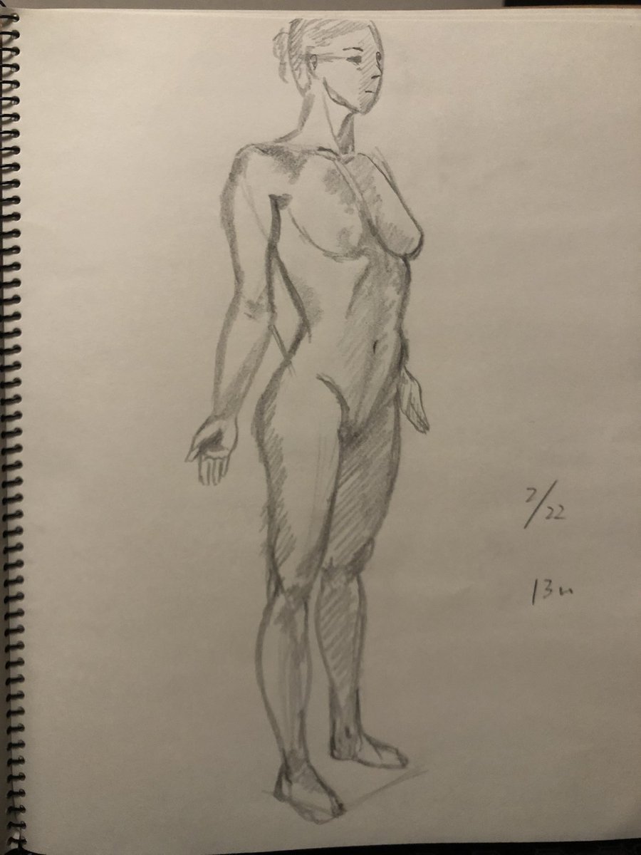 立ちの復習
ひねりがなかったり体が腕で大きく隠れたりしなければ、結構描けるわね
 #まあまあクロッキー 