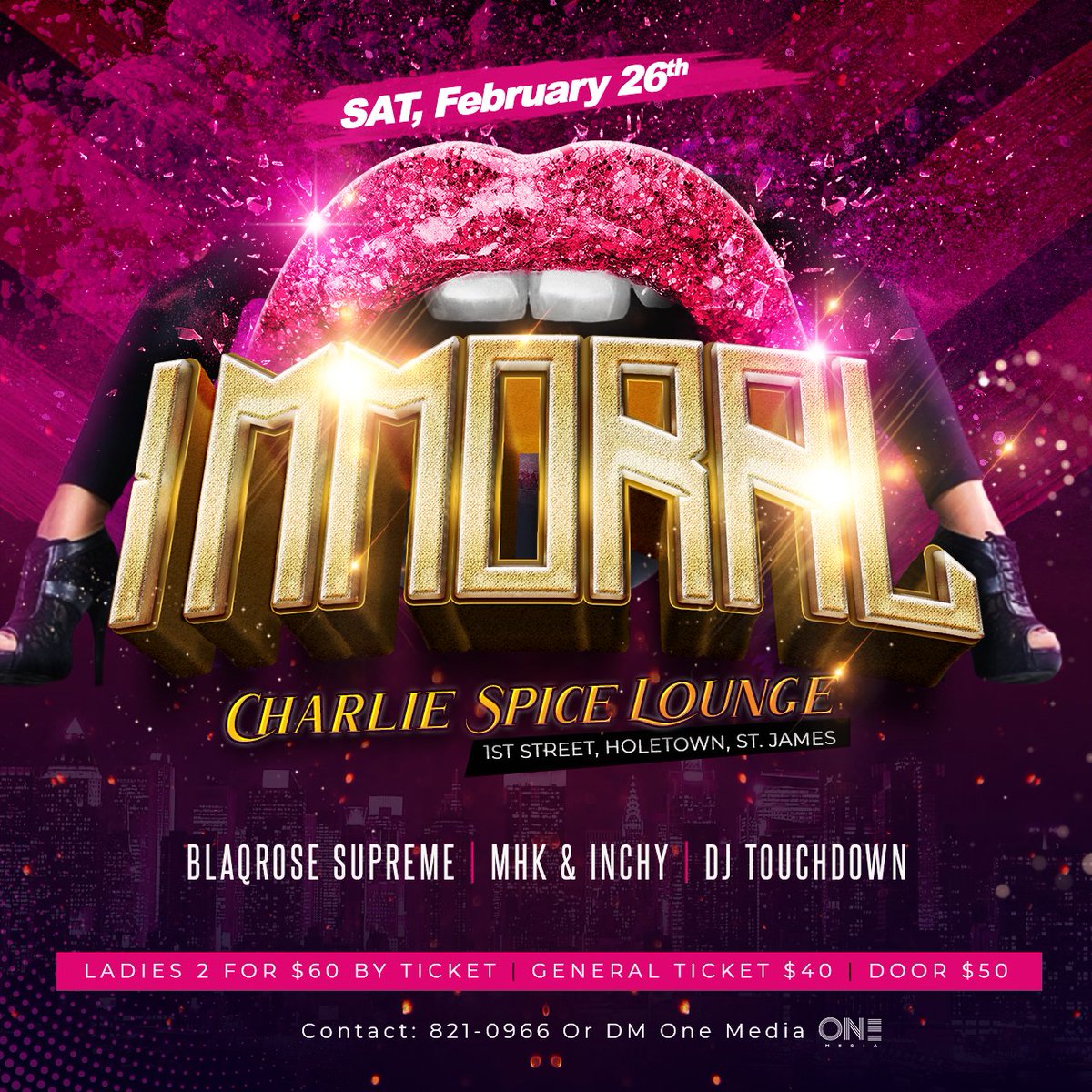 GetOneMedia's tweet photo. We get #Immoral this Saturday night in Holetown! https://t.co/Op8UmBlrdx
