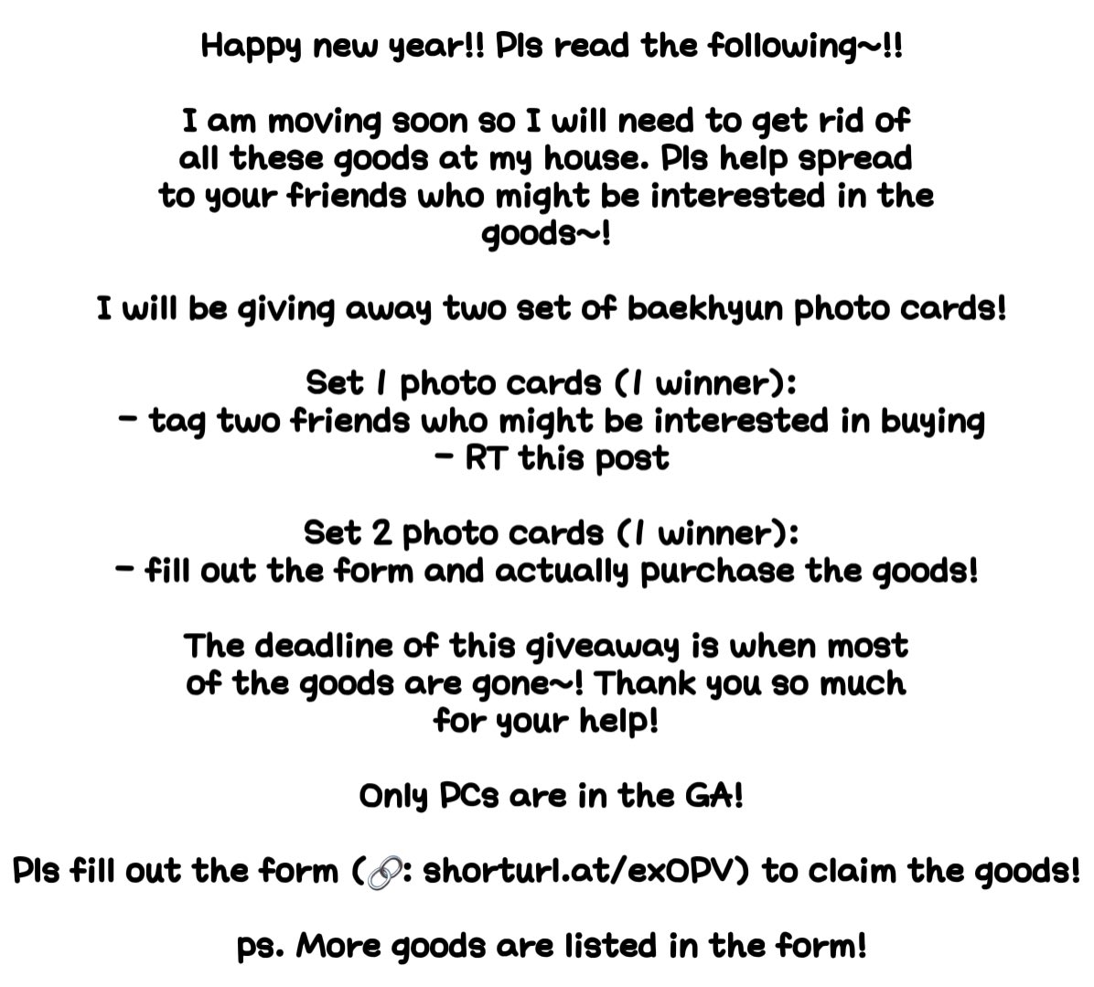 joy_05061992's tweet photo. EXO PHOTOCARD GIVEAWAY 

pls read and follow the rules to join.

Stock sale post on my pin. 

Stock sale form 🔗: https://t.co/Cykpd0pR6z

Tag: WTS exo goods doll poca pc album kai sehun suho wtt baekhyun chanyeol wtb stickers pin kihno superm baekhyun random pc frog https://t.co/J7zsTHjalC