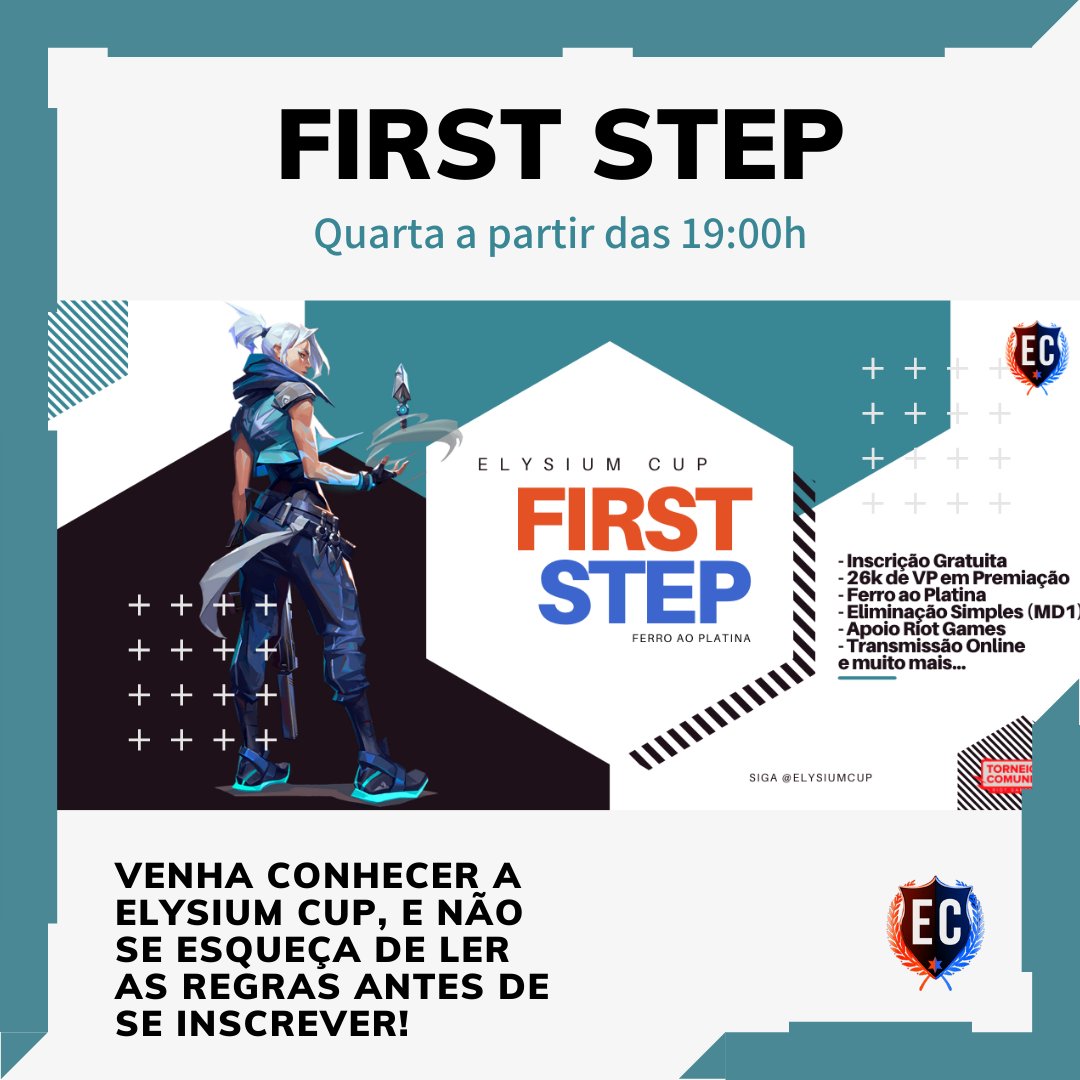 elysiumcup's tweet photo. Toda quarta acontece nosso FIRST STEP, torneio DO FERRO AO PLATINA!

Fique por dentro de nosso discord, e participe de nosso torneios: https://t.co/0MjUz3a67m https://t.co/Y8UQ6X8m6e