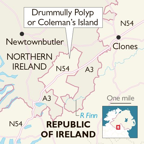 ForestAxe's tweet photo. @SaoirsedT @JoeR42 @TerribleMaps Yeah you say that but... look at our own countries borders. Check out the drumully polyp. I now need my passport (or similar photo id) to go shopping in Northern Ireland, which is part of 🇬🇧, all because of Brexit 😢 I❤🇪🇺. https://t.co/NKsnImzgXg