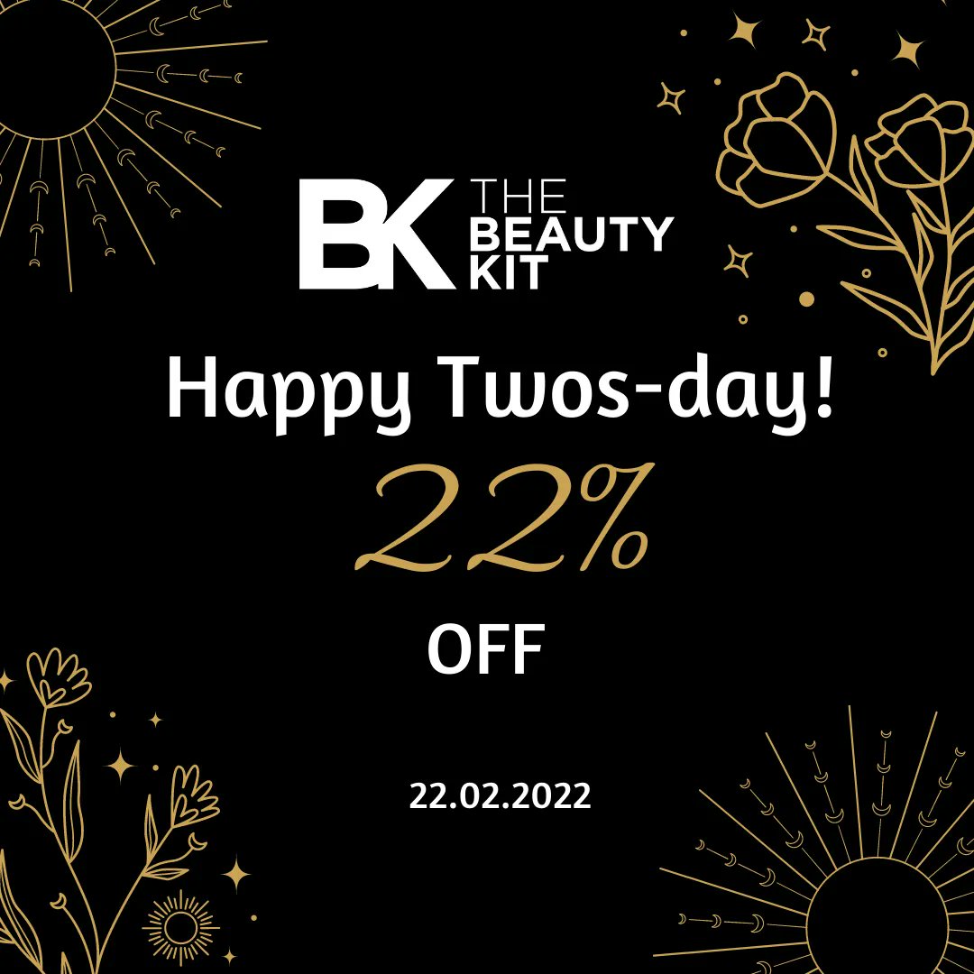 Celebrate the extraordinary 22.02.2022 with a gift from us! 

Save 22% site wide now, 24 hours only. thebeautykit.com

Code FEB22 is applied automatically to all orders until midnight on 22.02.2022. 

Happy Twos-day! 🖤 

#DiscountCode #twosday