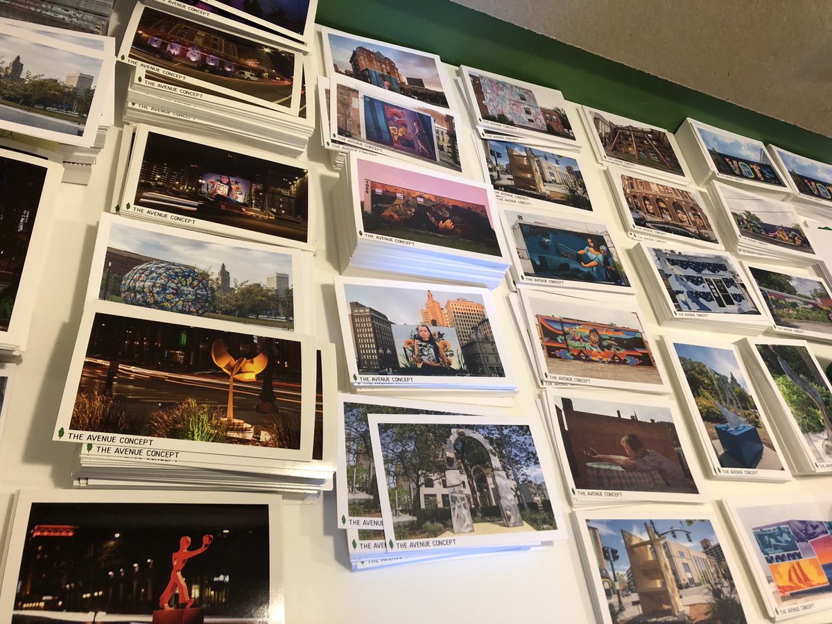 DearRhodeIsland's tweet photo. Look no further for inspiration for your next letter! These beautiful postcards feature some of @AvenuePVD’s stunning public art projects. Write local, Rhode Island. https://t.co/KWFxIzLctn