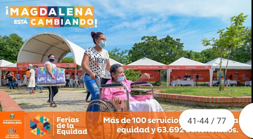 "Fueron cerca de 63mil personas atendidas con 100 servicios en 34 #FeriasDeLaEquidad en todos el departamento, por primera vez la gente veía a la Gobernación cerca de sus casa para ser atendidos" <a href="/carlosecaicedo/">Carlos Caicedo</a> 
#MagdalenaEstáCambiando