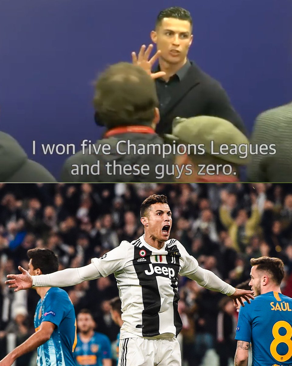 ESPNFC's tweet photo. The last time Ronaldo faced Atletico Madrid in a knockout round fixture in the UCL 😏👀 https://t.co/Xiw0uzuUIn