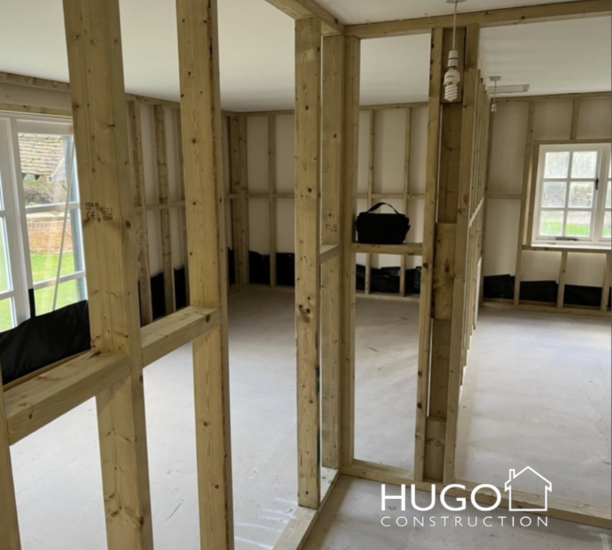 hugoconstruct's tweet photo. The studwork is now in situ at our clients cottage. Quickly the rooms are taking shape and soon we will be running pipes and wires easily within the hollow part of the wall.
Keep your eyes 👀 peeled for further updates on this exciting project!
#studwork #studwalls #dunmow https://t.co/h4Ejbc7J3k