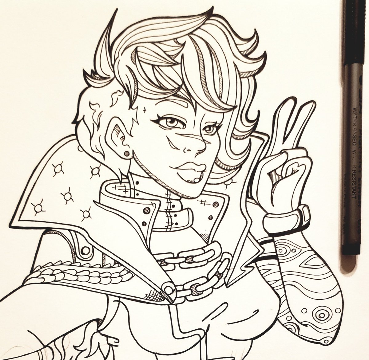 BeibakuMae's tweet photo. Working on #fanart for @ElisaRockDoc of my favorite queen. I've had a lot of people messaging me because I've been quiet, so here I am!
#beibakumae #rainbowbrainsplatterings #queentyreen #wip #LikeFollowObey #Borderlands3 https://t.co/kdatwjOxTg