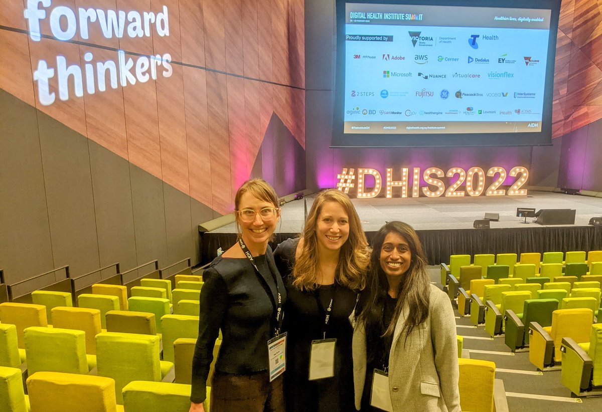 No, we are not giving a TedTalk. This is our fantastic <a href="/DT4Health/">Centre for Digital Transformation of Health</a> #digitalhealth workforce dev team meeting in person for the first time in months. Thank you #DHIS2022 for giving us a reason to leave our zooms <a href="/DrSatDushy/">Dr Sat Dushy</a> <a href="/PerrierMeg/">Meg Perrier (She/Her) RN, MPH | own views |</a>
