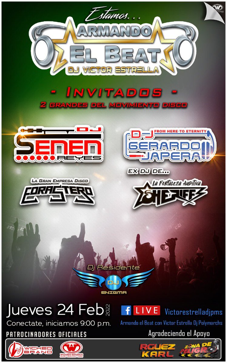 victorestrella1's tweet image. Seguimos! ARMANDO EL BEAT CON DJVE PMS invitados Senen Reyes FORASTERO 
Gerardo Japera ex-SHERIFF 
  jueves 24 de Febrero 9 pm ,
Gracias por compartir 🙏🏻  #sheriff #forastero #djvictorestrella #polymarchs #armandoelbeat #techno #highenergy #newgeneration #newbeat #Electro
