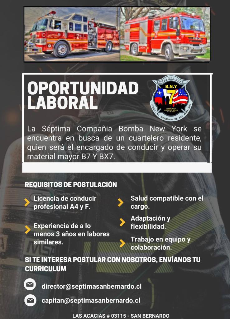 Estamos en Busca de Nuestro Cuartelero Residente. Si crees contar con los requisitos detallados en la imagen 👇🏼 no dudes en contactarnos!