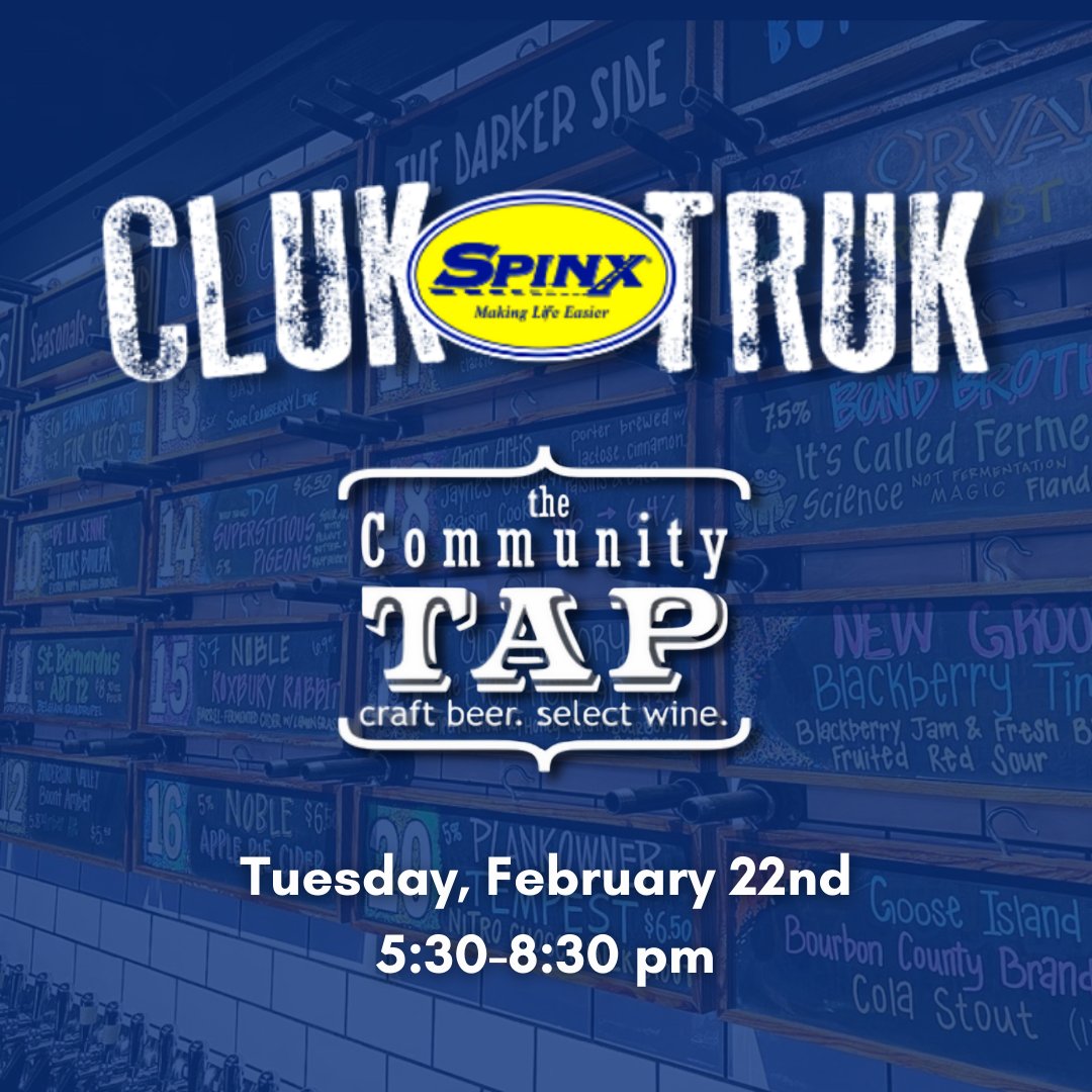 Join us tomorrow evening at @communitytap! We'll be there serving our legendary fried chicken 'til 8:30. Try the Nashville Hot Chicken Sandwich! Or, keep it cool with the Chicken Club or BBQ Sandwich. #SpinxOnWheels