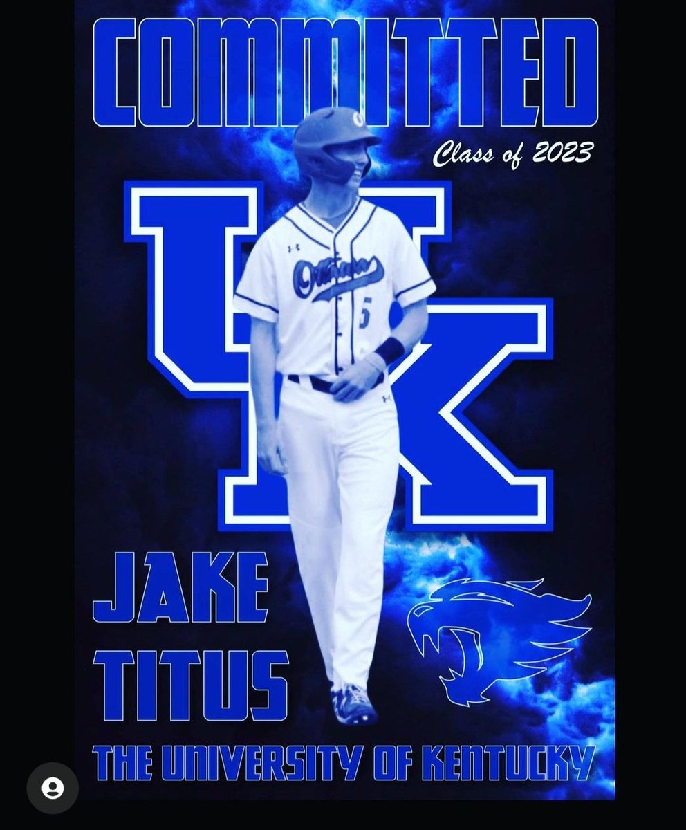 Extremely excited for the opportunity to continue my education and to play baseball for The University of Kentucky!! Huge thank you to my parents, coaches, teammates, family and friends. Blessed for this opportunity! Go big blue!!