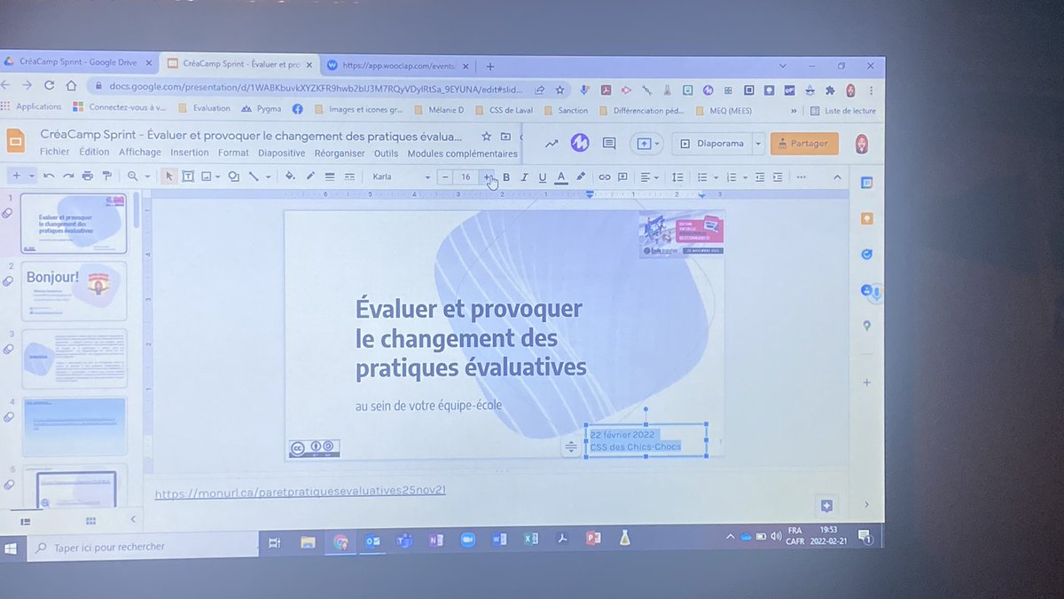 Dernière petite révision de ma présentation avant ma journée avec des directions du CSS des Chics-Chocs demain #educqc #pratiquesevaluatives #planifarebours <a href="/ecolebranchee/">L'École branchée</a>