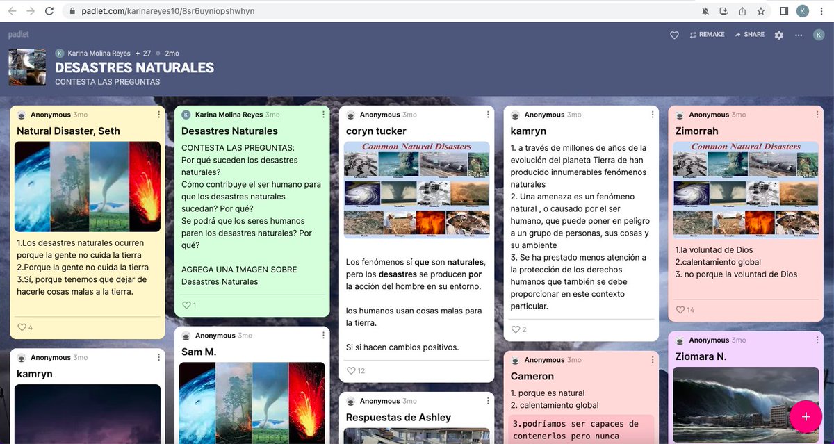 KarysMex's tweet photo. Late Post!!!
Hablando de Desastres Naturales...8o grado
@ParticipateLrng 
#unitingourworld 
#DLIProgram https://t.co/vLs4tG4bXa