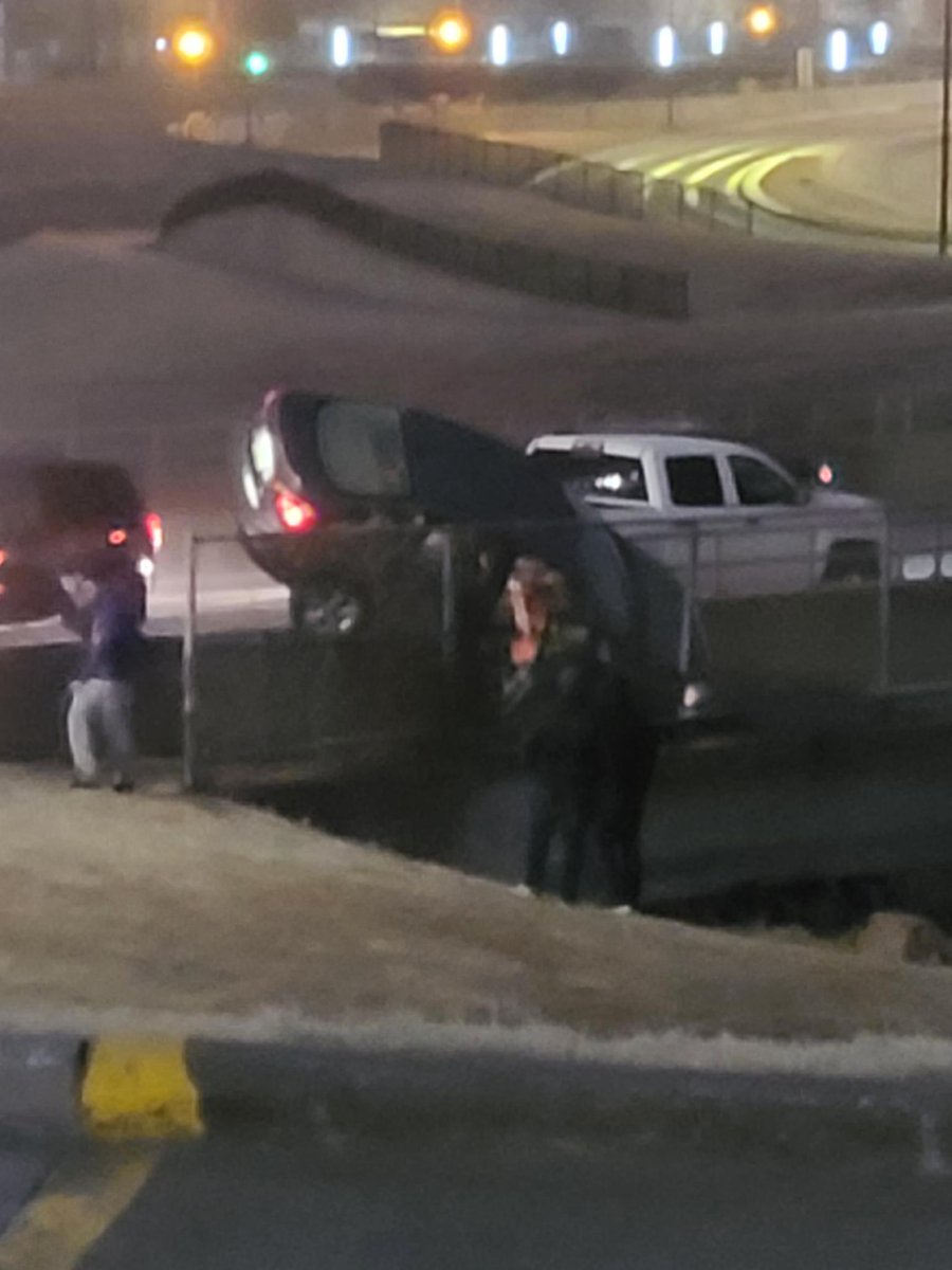 ktivnews's tweet photo. Accidents are being reported across Siouxland due to the icy conditions. Like this accident near Bishop Heelan Monday night. Where a car was hanging off the side of a bridge. 

Police say if you are able to stay home tonight, please do. https://t.co/QHNFk2hrFP