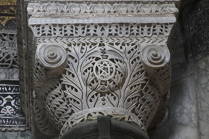 Hagia Sophia  column capital with monogram of Justinian.