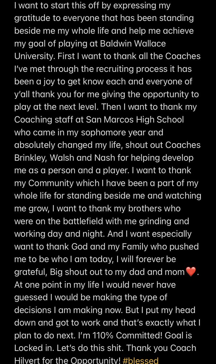 #AGTG Extremely blessed to announce that I will be furthering my academic and athletic career at Baldwin Wallace University. Thanks to all who have supported me in my decision and thank you <a href="/CoachHilvert/">Jim Hilvert</a> and @CoachRancBW for this opportunity. #GoJackets🐝 #BlessUp