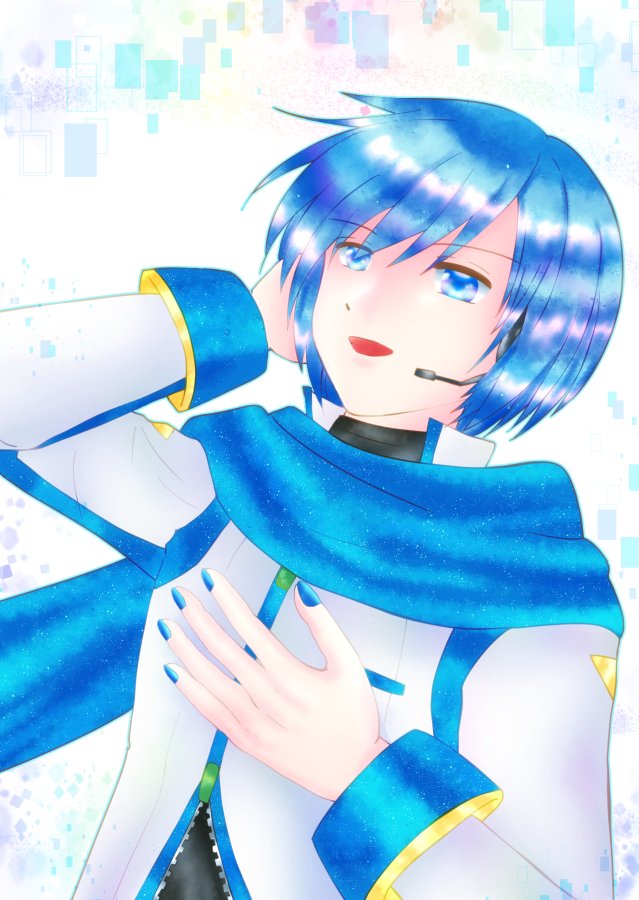 りんさんのkaitoさん 優しい表情で歌う姿がとってもカッコいい ふわふわ キラ Piapro ピアプロ のイラスト