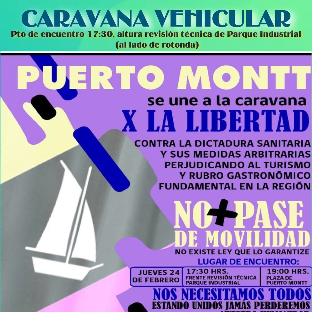 vconsciente1's tweet photo. @Fnix41330175 Yoooo en Puerto. varas el jueves a las 12:00, en la Costanera junto a la Plaza. Y a las 17:30 en Puerto Montt https://t.co/6MfUTq0iFd