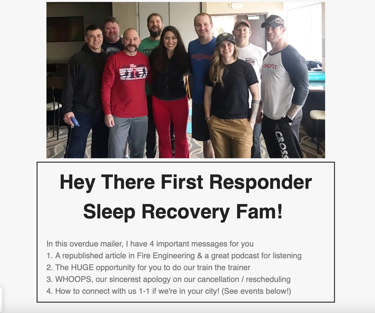 FRSRP's tweet photo. Fire Engineering Article, a Killer Health Podcast to Listen to...*and announcing that Sleep Recovery TRAIN THE TRAINER is FINALLY here Y'all! - https://t.co/O1GoCtQSjN https://t.co/mPsKtJmpq7