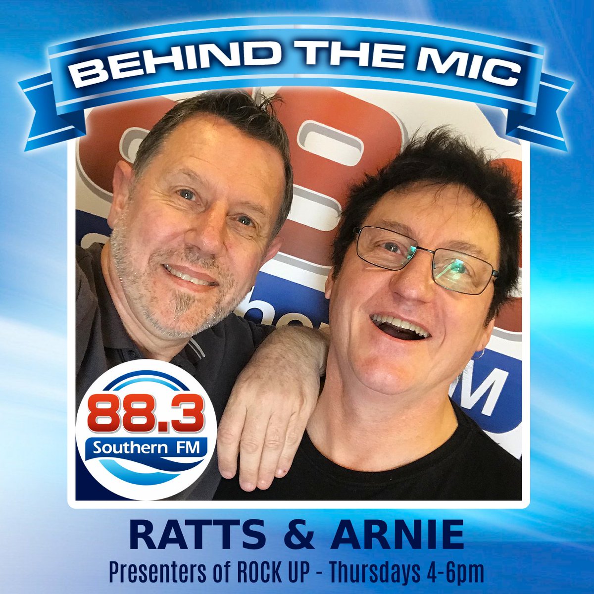 This week we introduce you to Ratts &amp; Arnie, presenters of Rock Up, Thursdays from 4pm - 6pm. Tune in for your weekly fix of new songs by the legends of Aussie music!

#southernfm #thesoundsofthebayside #bayside
#thesoundsofthebayside #localandlive #behindthemic