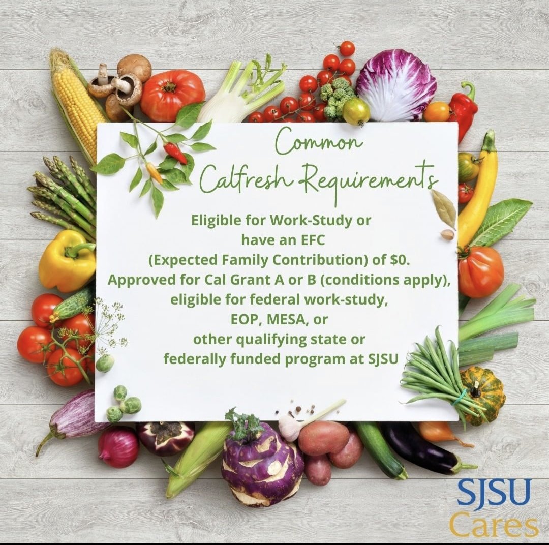 SJSUCares's tweet photo. Sometimes we say we don't have time... Don't deny yourself a free resource that might pay off for you.

How about $250/month for groceries?  Accept Assistance

Learn more &amp; get sign-ups assistance at https://t.co/iFdS7FEu76

#CalFreshWeek #SJSU #CalFresh #SNAP #SJSUCares https://t.co/wFgLQTMJ0E
