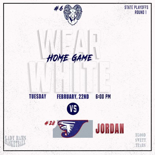 BloodSwettTears's tweet photo. Come out and support the Lady Rams as they host the first ever state playoffs game in history tomorrow at 6 PM in 𝐑𝐀𝐌 𝐂𝐎𝐔𝐍𝐓𝐑𝐘 📍

The first 500 fans will get a free 𝐑𝐀𝐌 𝐏𝐑𝐈𝐃𝐄 towel. Shirts will also be available for $10. 

𝐏𝐀𝐂𝐊 𝐓𝐇𝐄 𝐇𝐎𝐔𝐒𝐄 🐏 https://t.co/85UKAd010F