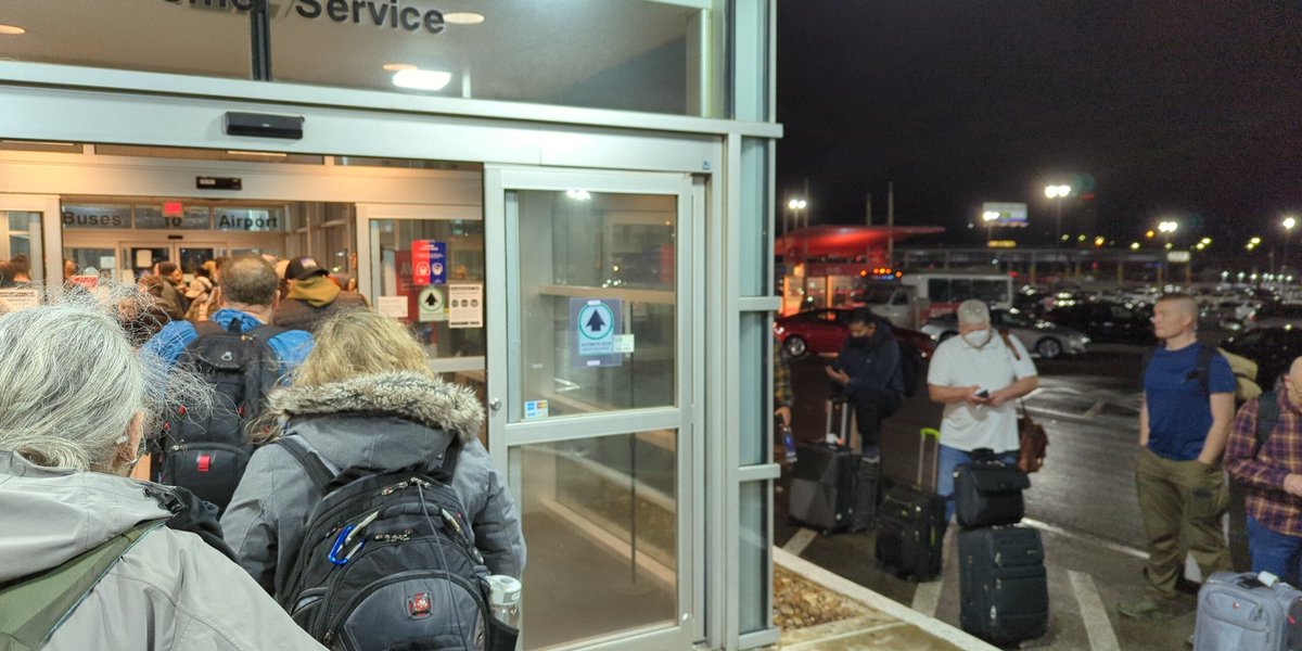 coachjeff's tweet photo. Hey @Avis your customer service at STL is horrendous. No preferred line and most folks at the end of the 20+ person line are outside. https://t.co/yFaK6g72TN