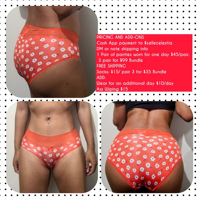 Panty Sale Update!!! PRICING AND ADD-ONS Cash App payment to $zellecelestia  DM or note shipping info<a href="/tag/panties"class="tags"><span>#panties</span></a><a href="/tag/pantyfetish"class="tags"><span>#pantyfetish</span></a><a href="/tag/pantysale"class="tags"><span>#pantysale</span></a><a href="/tag/ebonymodels"class="tags"><span>#ebonymodels</span></a>