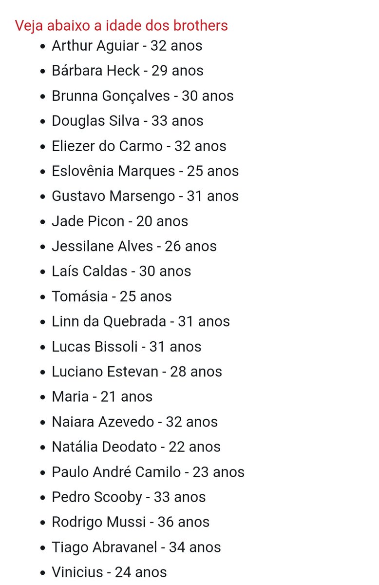 wanderleyfh's tweet photo. Caramba! Fui olha essa lista e me senti muito velho. Kkkk #BBB22 https://t.co/mxpZki10ja