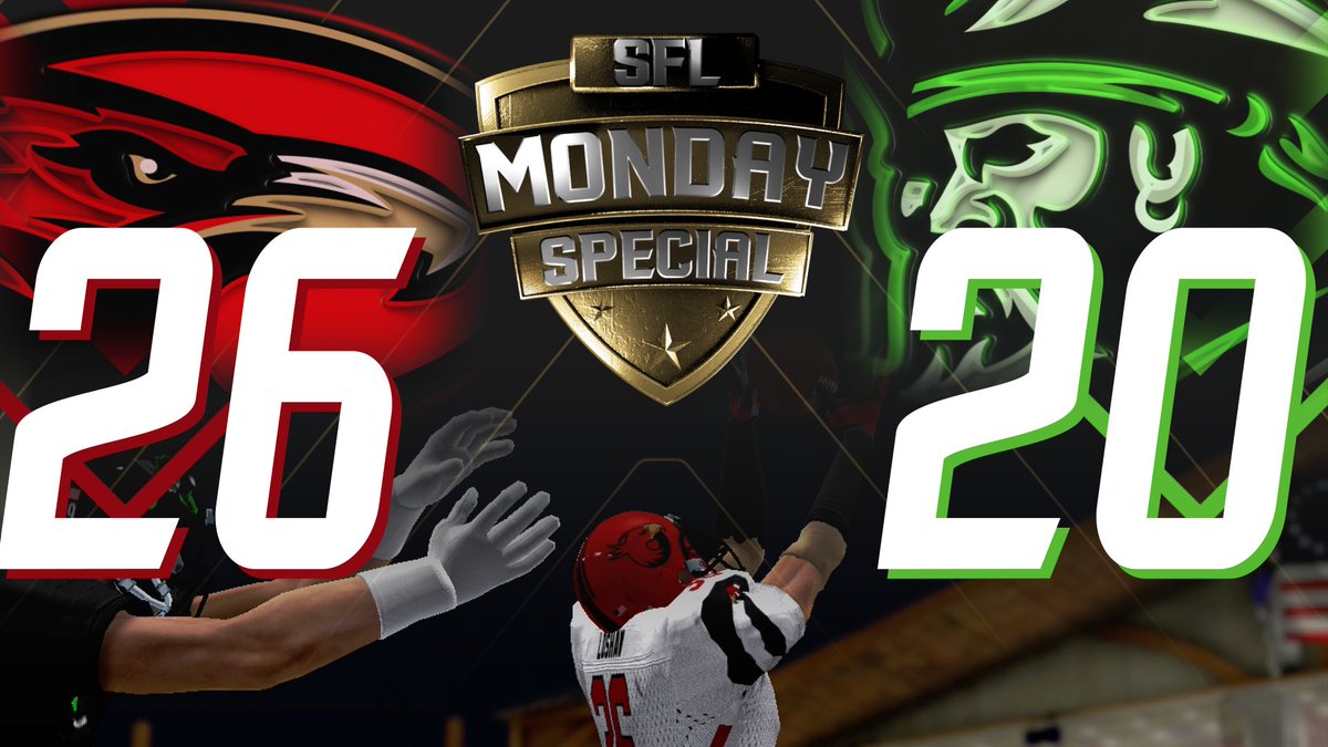 simulationfl's tweet photo. We had a blast with in-game players on camera tonight to share their reactions live during the game! @SFL_Vultures withstood a furious Queen City rally to remain unbeaten, but got their biggest test of the season. Week 7 begins Saturday on @ItsNxtLevel! #alwaysfootball https://t.co/Ly0LxTwtAV