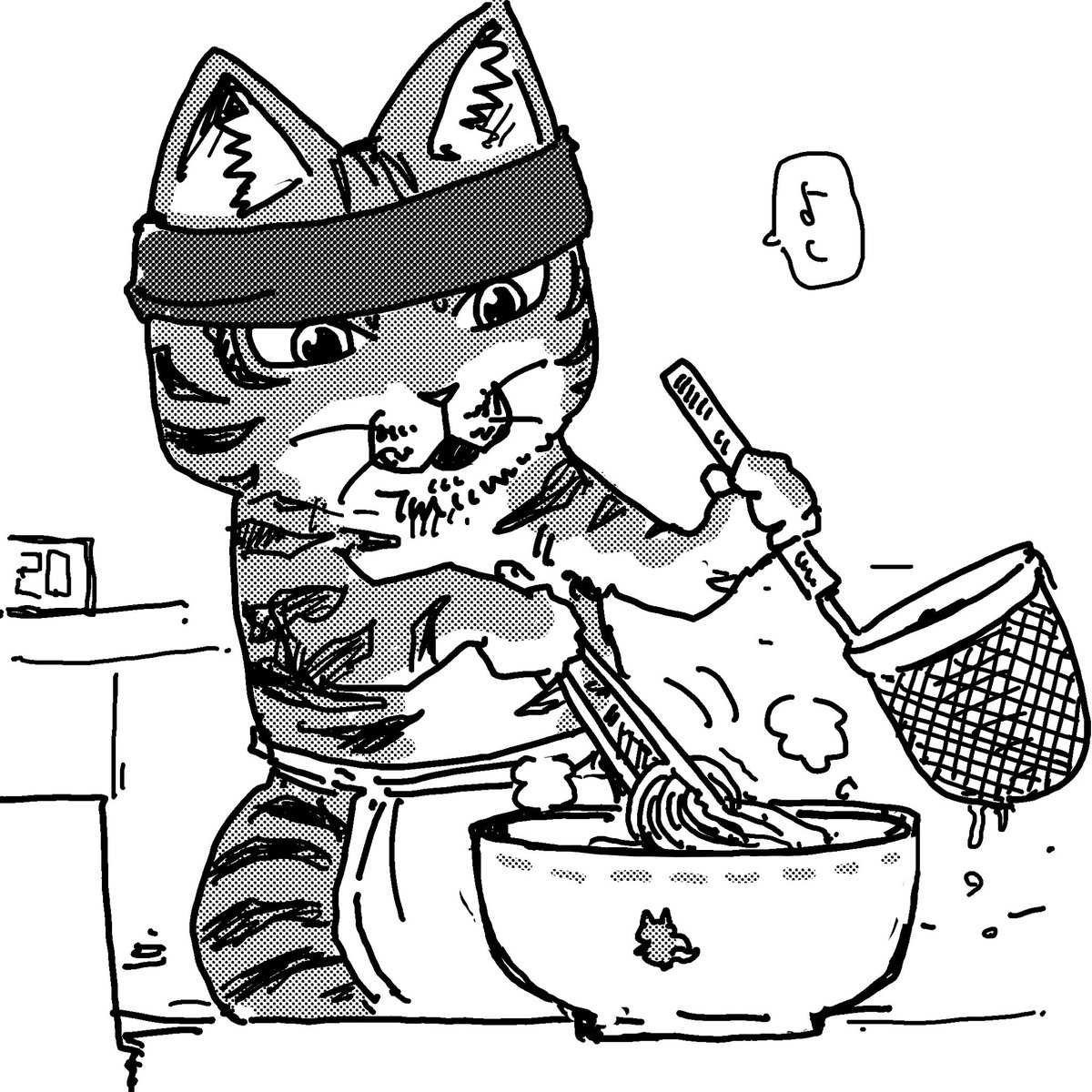 麺の整え
#ラーメン赤猫 