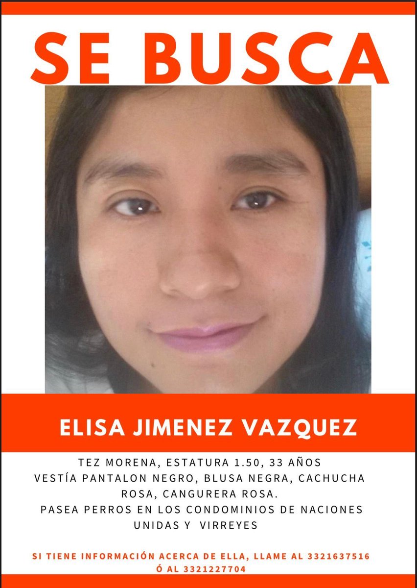 El día de ayer se reportó a Elisa Jiménez, indígena,  como desaparecida y hoy encontraron su cuerpo en la SEMEFO. Fue asesinada y abusada sexualmente en Zapopan. Ella era de Veracruz y su familia, quien no tiene recursos, va en estos momentos a recoger su cuerpo a Jalisco. 🧵