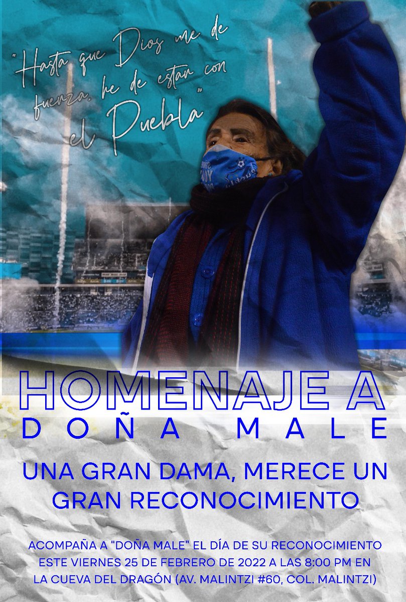 sefirot garcia LD (@sefirot05) on Twitter photo Este viernes gran homenaje a la abuelita, ayúdanos con un RT para que la acompañemos en este gran día!!
Fiel seguidora de nuestro <a href="/ClubPueblaMX/">Club Puebla🎽</a> merece que le demos un gran abrazo!! Este viernes gran homenaje a la abuelita, ayúdanos con un RT para que la acompañemos en este gran día!!
Fiel seguidora de nuestro <a href="/ClubPueblaMX/">Club Puebla🎽</a> merece que le demos un gran abrazo!!