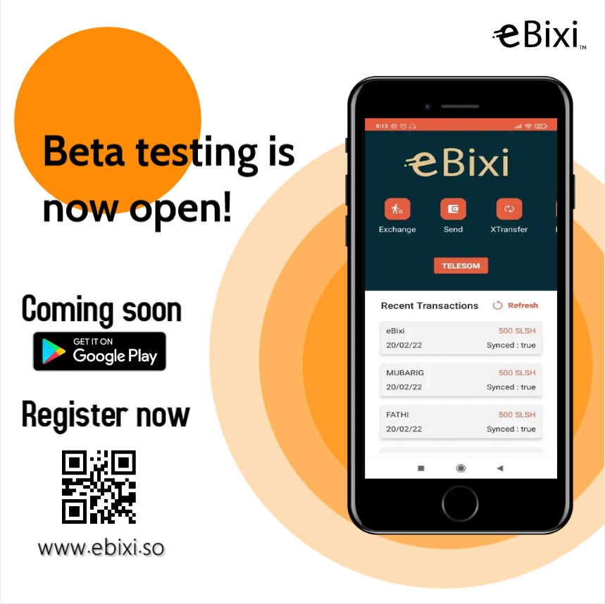 e_bixi's tweet photo. Register now for an early access on sending money from zaad to edahab and vice versa!! https://t.co/YgWlO2ncPB