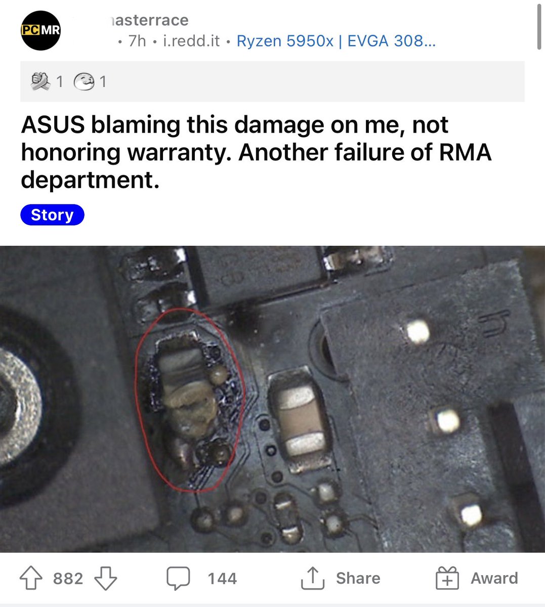 elastichate's tweet photo. @GamersNexus some people appear to be having RMA trouble with @ASUS despite the problem being documented by @LinusTech. The comments on this post are absolute horror stories. https://t.co/kygMnrWCRU