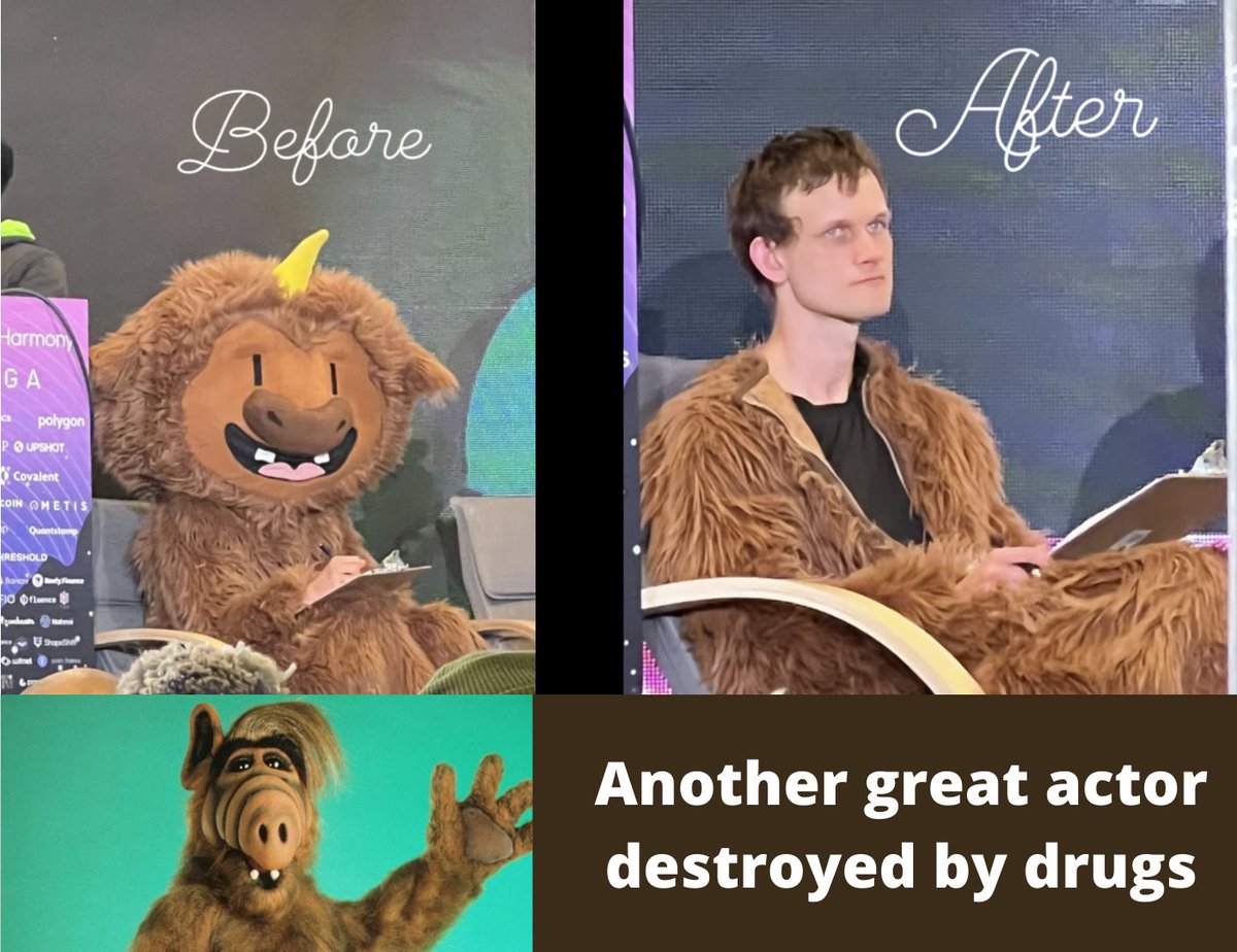TheScarceBoy's tweet photo. Another great actor destroyed by drugs.
@VitalikButerin @EthereumDenver #ETHDenver2022 #ETHDenver #MEME #MemeETH https://t.co/BJJEja1PlN