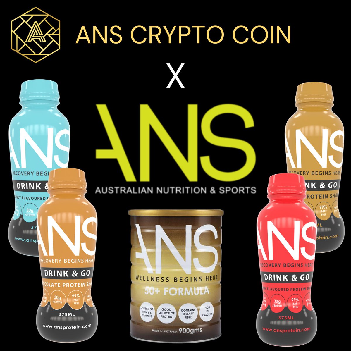 CoinAns's tweet photo. ANS Crypto Coin partners with Australian Nutrition &amp; Sports. Nutritional products #madeinaustralia #anscryptocoin #anscoin #thecryptoasset #crypto #yourhealthanswer #australianmade #healthandwealth #cryptocurrency #investing #life #training #healthy #currency #brand  #exercise https://t.co/pFv8JD84PK