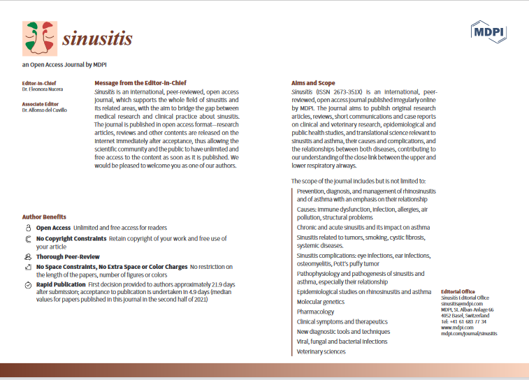 MdpiSinusitis's tweet photo. 📢#Sinusitis Flyer, which we will use for promotion in conference. https://t.co/dAHQQcNdRJ