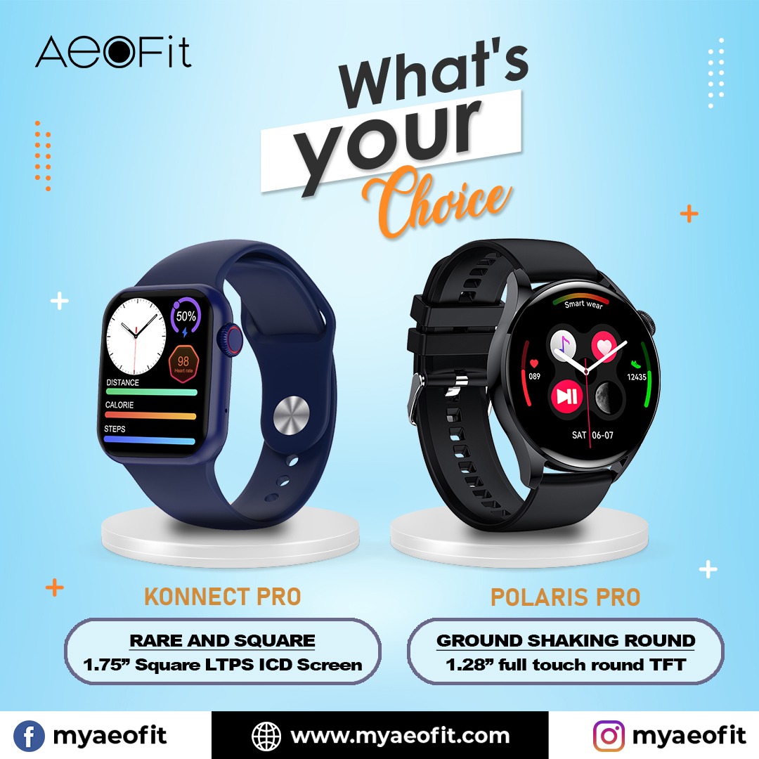 myaeofit's tweet photo. So let us know in the comment section below which style and design you prefer the most.

#Aeofit #Smartwatch #Lifestylewatch #Fitness #Wireless #Konnectpro #prolarispro #watches #stylish #trendy https://t.co/J1Yx4lwG4e