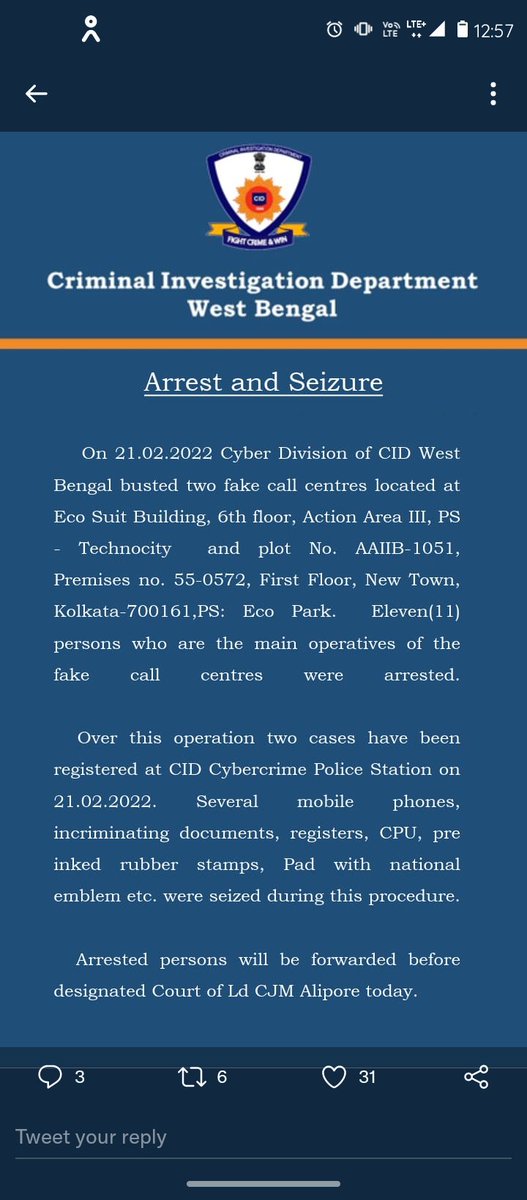 thanks to <a href="/KolkataPolice/">Kolkata Police</a> for this action. your some more action can save lot of lives <a href="/MamataOfficial/">Mamata Banerjee</a> <a href="/dir_ed/">ED</a> <a href="/RBIsays/">RBI Says</a>