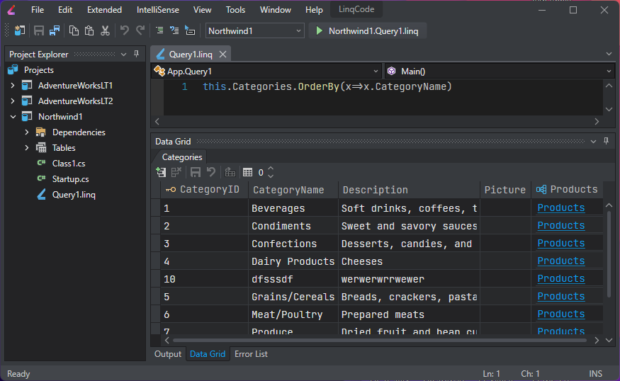NeocodeGlobal's tweet image. Neocode rolls out LINQCode for Windows.
#dotNET #dotNET6 #CSharp #Linq #LinqPad
Has support for MsSql, MySql, Sqlite, MsAccess, SqlCe out of the box, syntax highlighting, IntelliSense.
linqcode.com