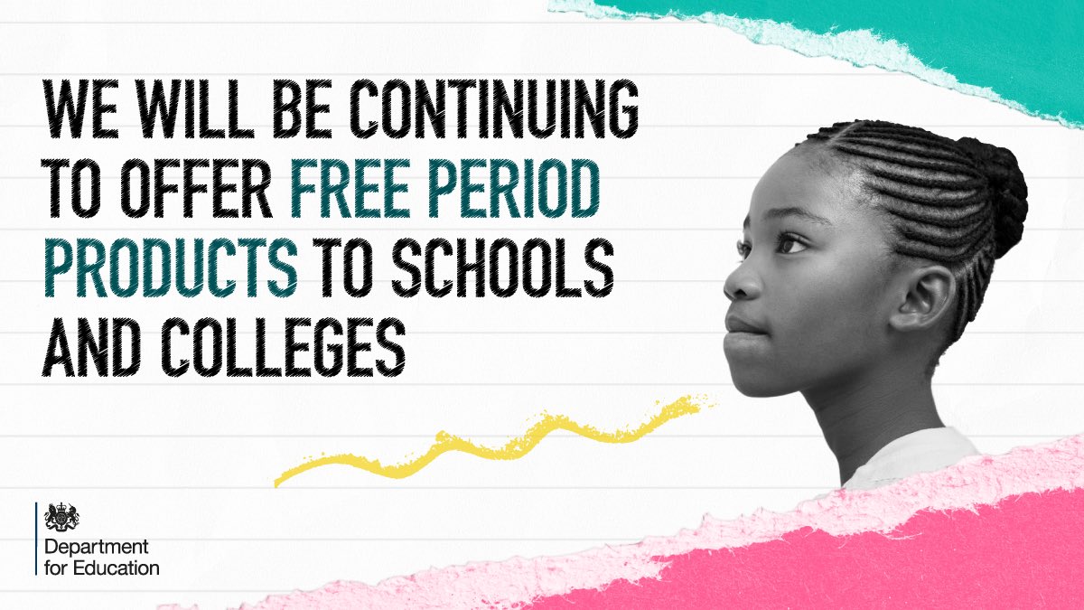 I’m delighted to confirm that our free period product scheme will be extended beyond the current academic year for primary schools, secondary schools and colleges.

🙌🏽🙌🏽🙌🏽
