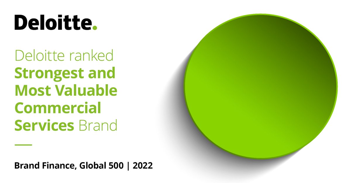 For the 4th year running, Deloitte has been recognised as the Strongest and Most Valuable Commercial Services brand by @BrandFinance, retaining our lead in the sector as one of the Top 10 strongest brands globally. Read the full report here: deloi.tt/3H97x8l. #BFGlobal500