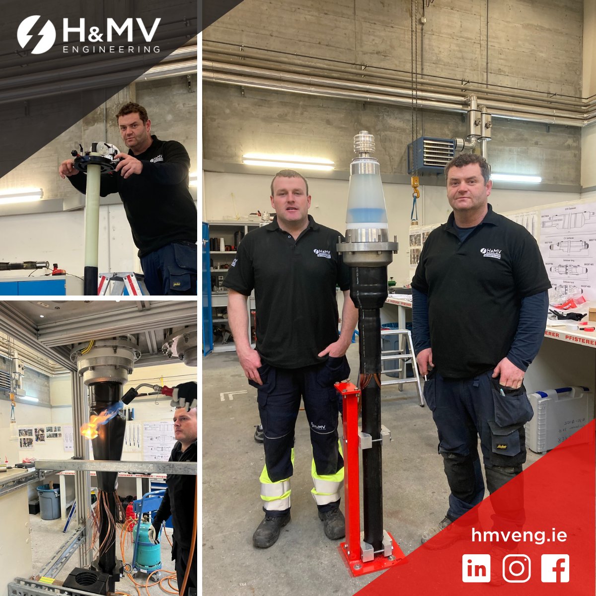 HMVEngineering's tweet photo. Senior members of our HV Cable Crew are attending Jointing & Terminations training with Pfisterer in Switzerland. Pictured is the Connex size 6s for works at 275 kV. H&MV continually invests in our people’s personal & professional development #training #development #hvcables https://t.co/yzd8R96OmG