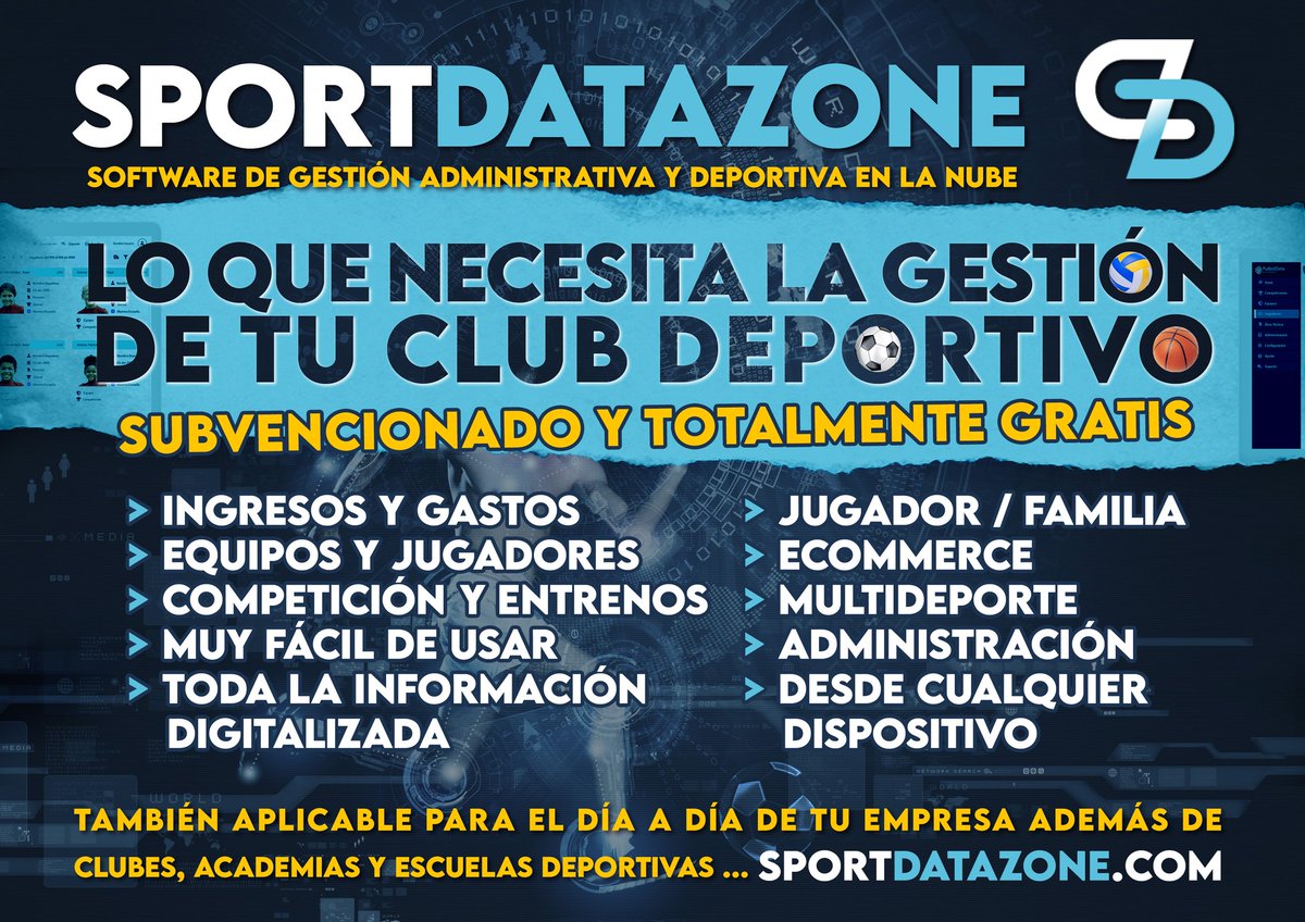 ⚠️ ¡Sportdatazone totalmente gratuito!

💻⚽️ Ponte en contacto con nosotros y aprovecha esta oportunidad para tener una Sportdatazone, una plataforma para gestionar de manera óptima tu club deportivo

📲 Contacto: <a href="/futbolinevents/">Futbol In Events</a> 

💌 info@futbolinevents.com